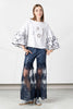 Pantalone con inserti di pizzo