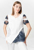 T-shirt con inserti di pizzo