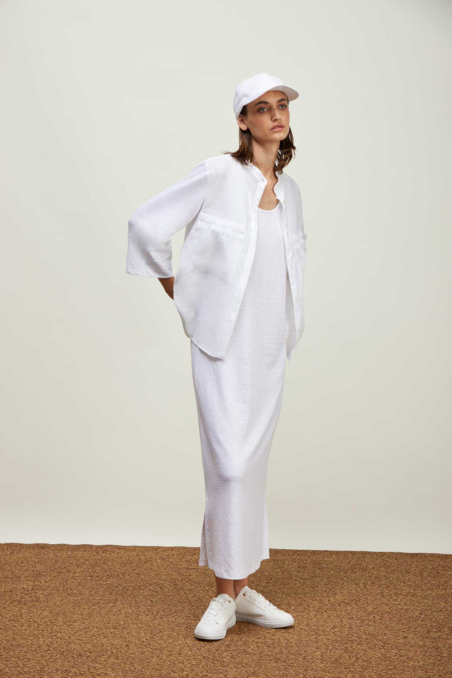Camicia con collo alla coreana