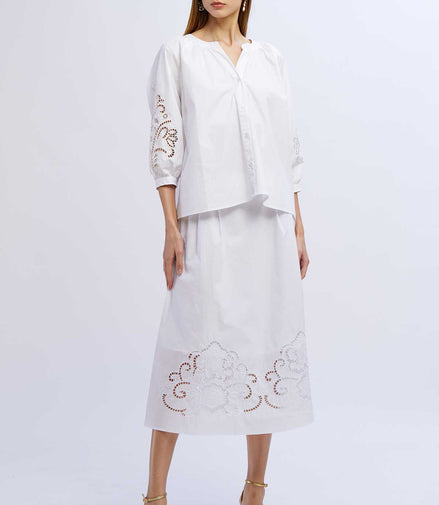 Camicia cotone maniche con inserto