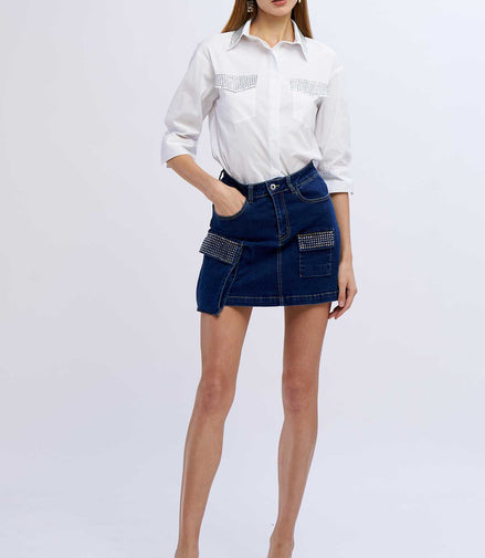 Camicia tasche diamanti