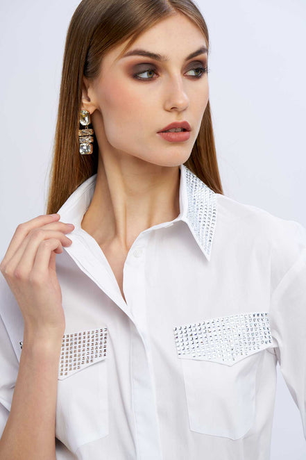 Camicia tasche diamanti