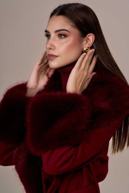 Cappotto con eco pelliccia