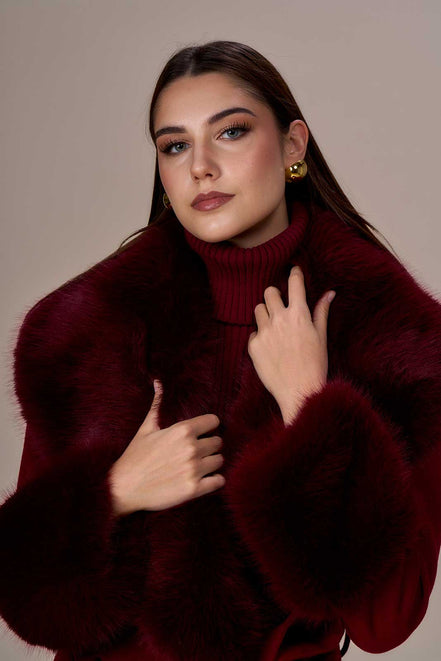 Cappotto con eco pelliccia