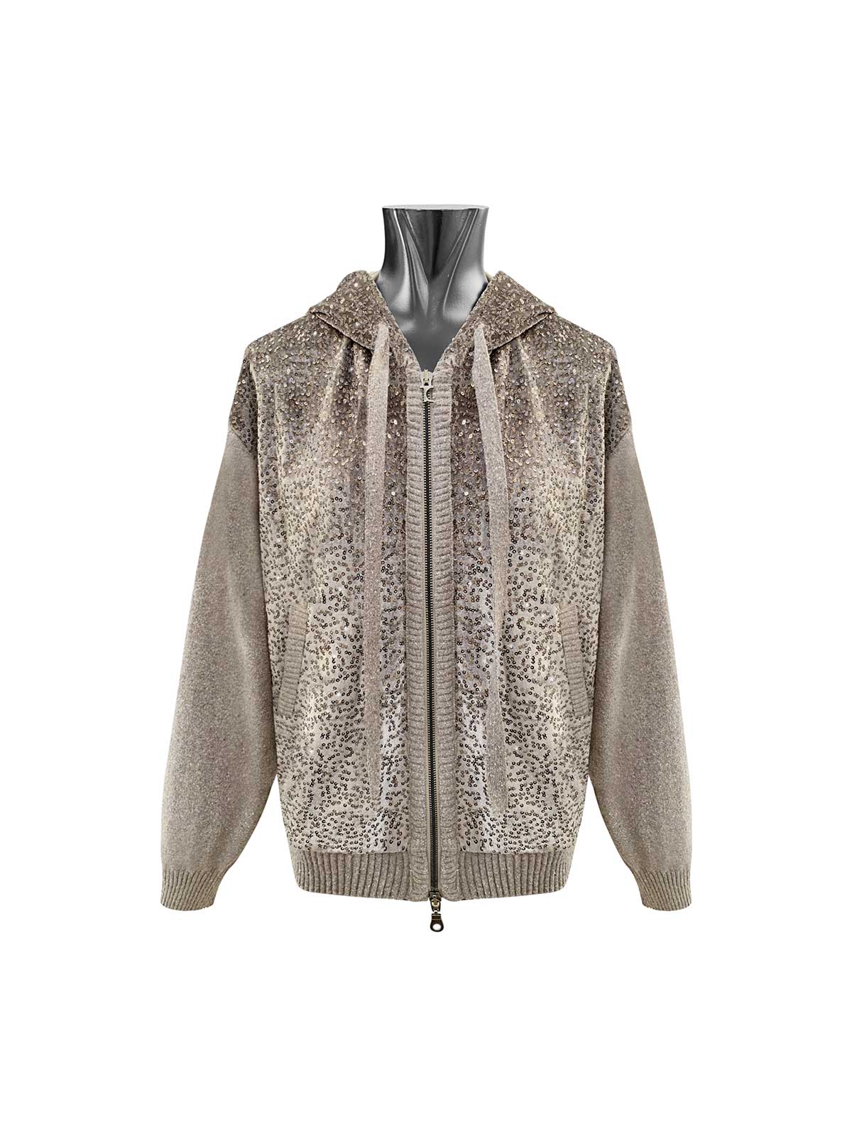 Felpa con cappuccio e paillettes