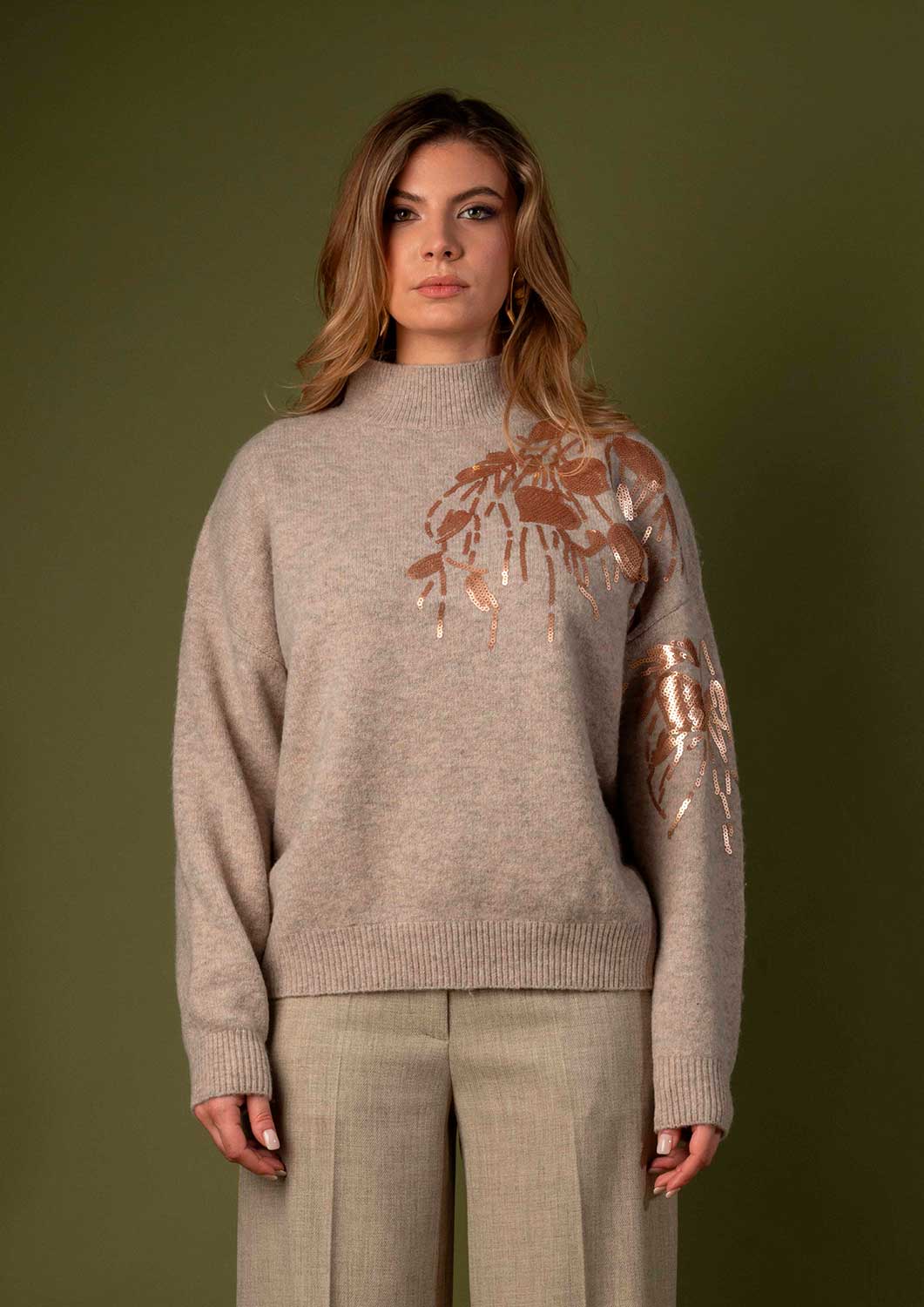 Maglia beige melange