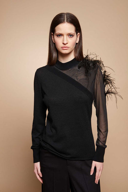Maglia con piume