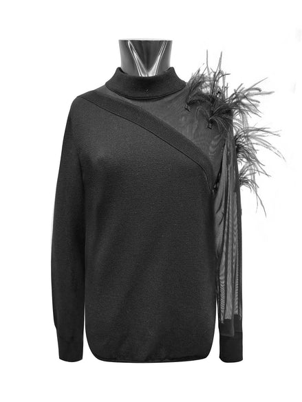 Maglia con piume