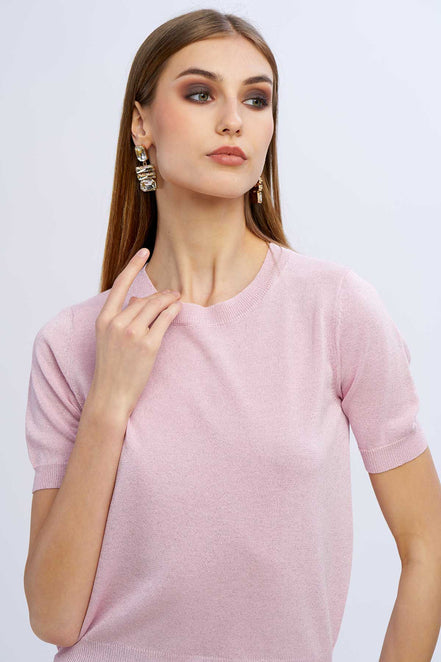 Maglia girocollo lurex