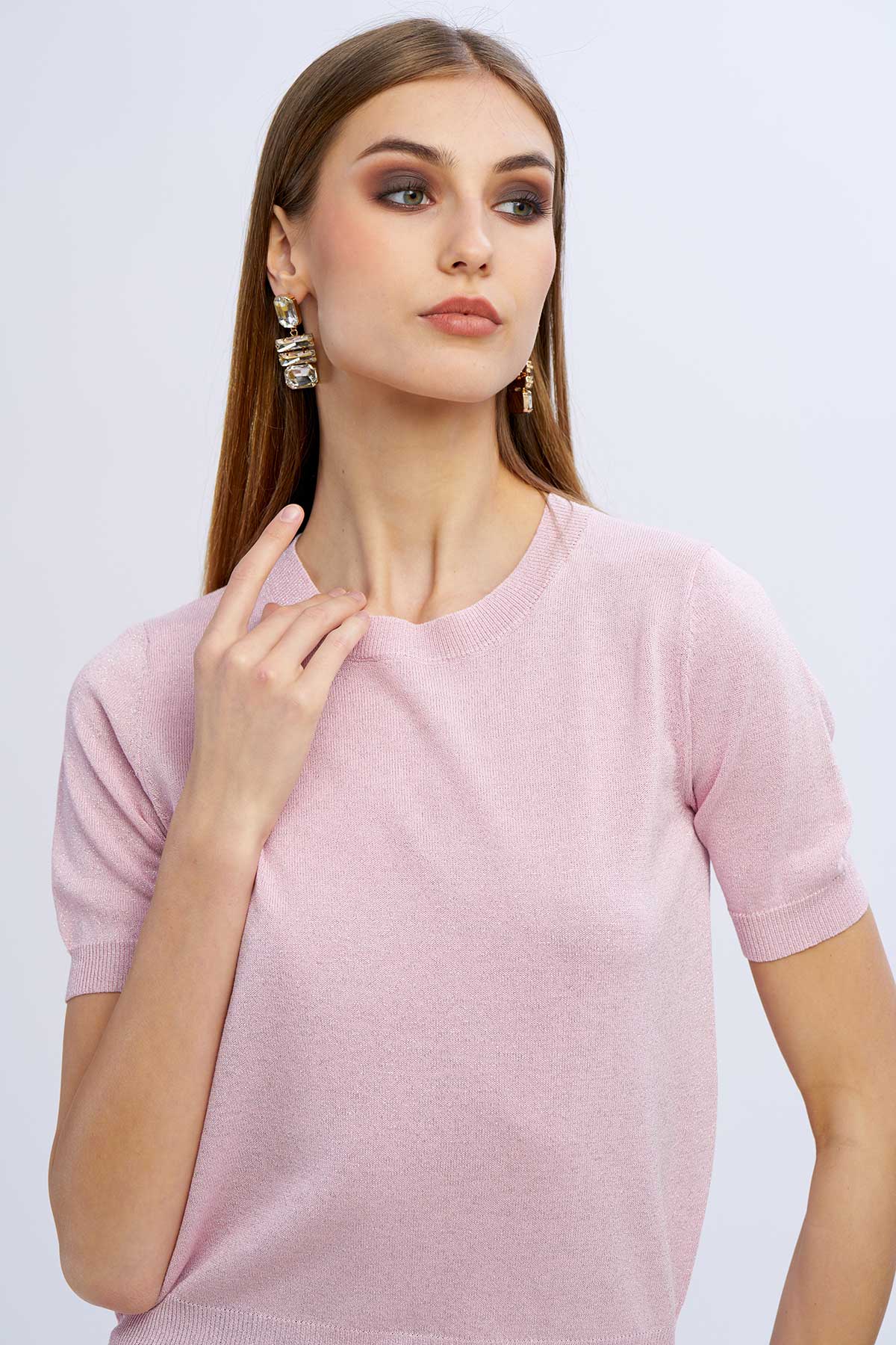 Maglia girocollo lurex