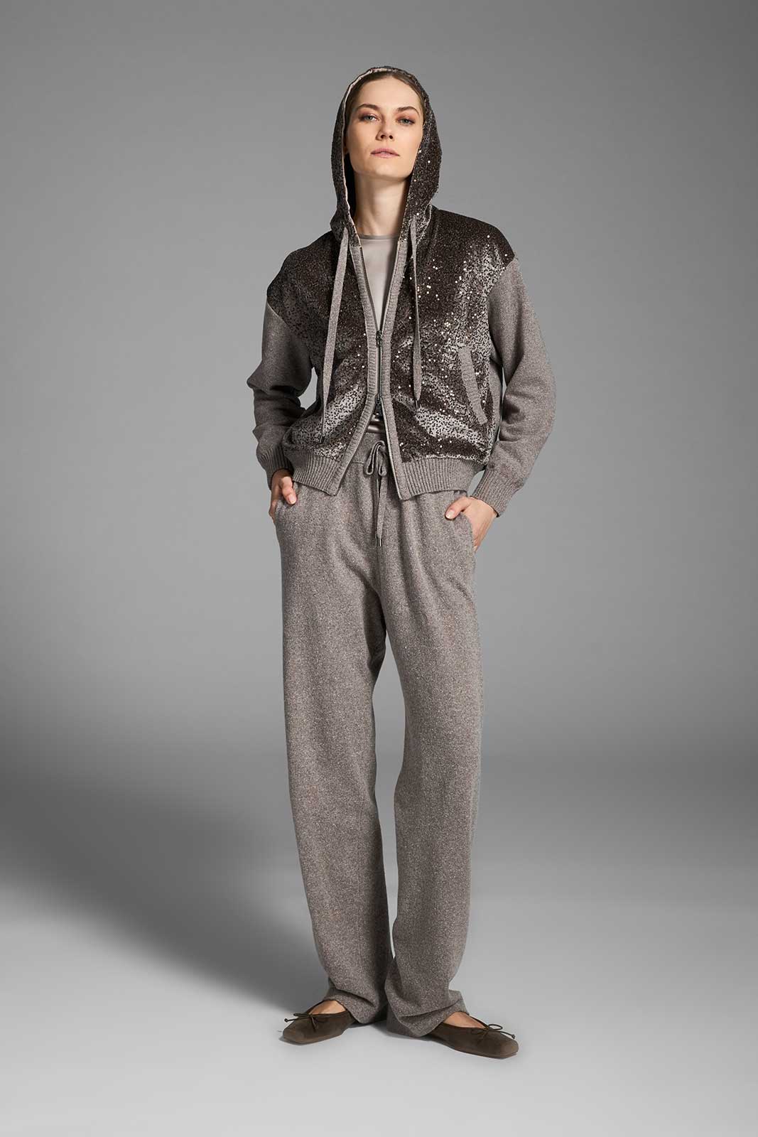 Pantalone in lana e seta