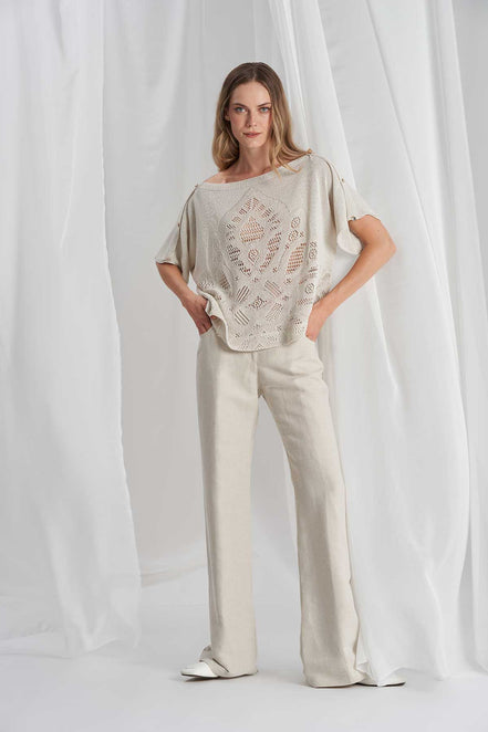 Pantalone in lino e cotone