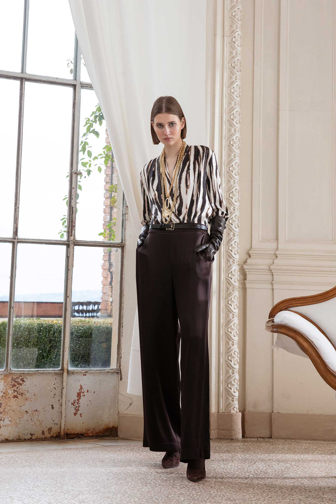 Pantalone in raso