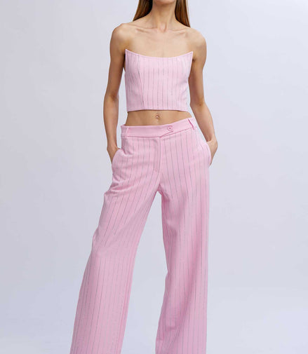 Pantalone palazzo gessato diamanti