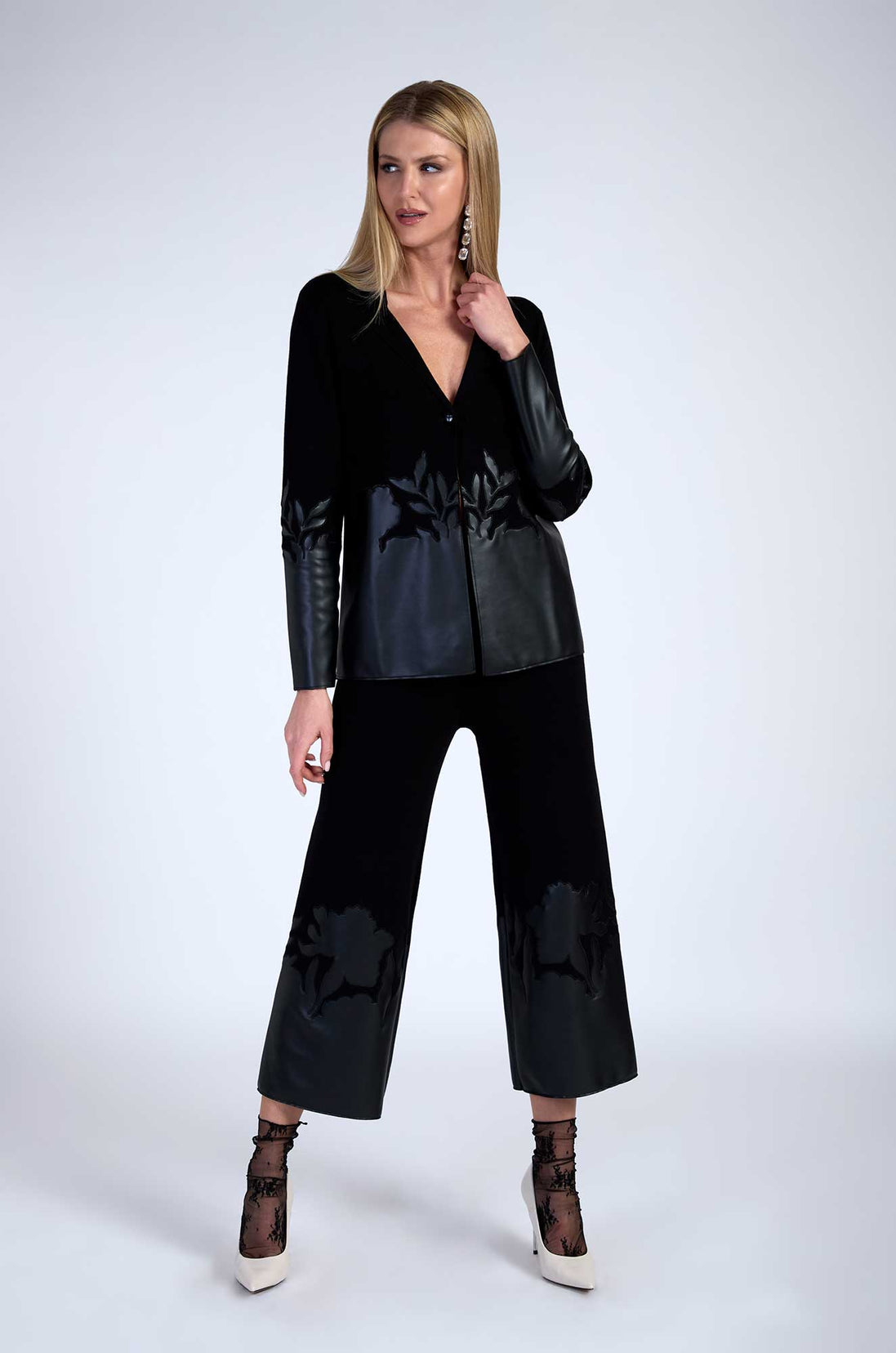 Pantaloni con eco pelle