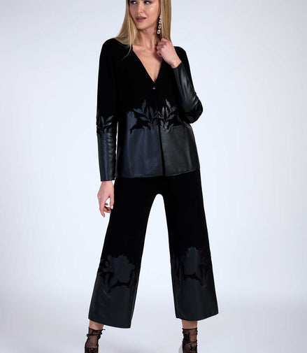 Pantaloni con eco pelle