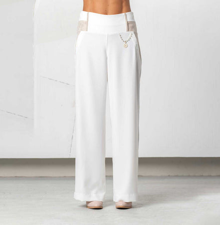 Pantaloni con inserti