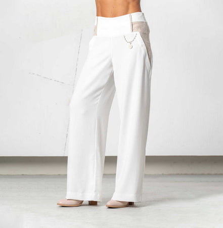 Pantaloni con inserti