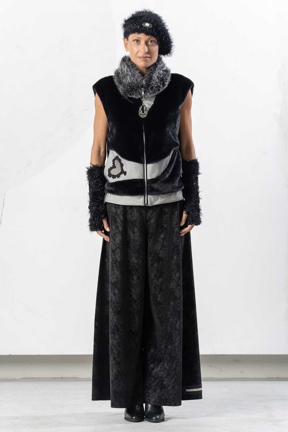 Pantaloni eco pelle palazzo