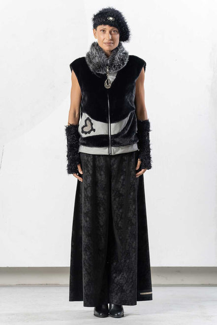 Pantaloni eco pelle palazzo