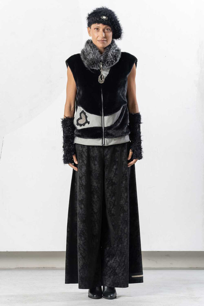 Pantaloni eco pelle palazzo