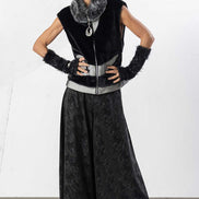 Pantaloni eco pelle palazzo