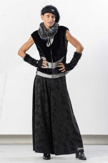 Pantaloni eco pelle palazzo