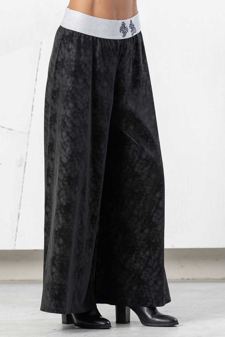 Pantaloni eco pelle palazzo