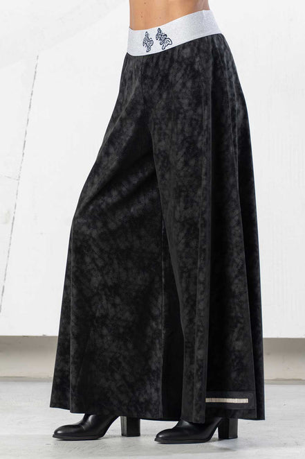Pantaloni eco pelle palazzo
