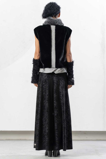 Pantaloni eco pelle palazzo