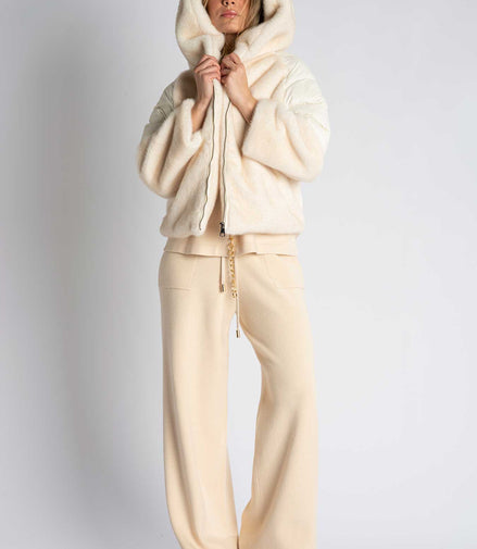 Piumino con eco pelliccia