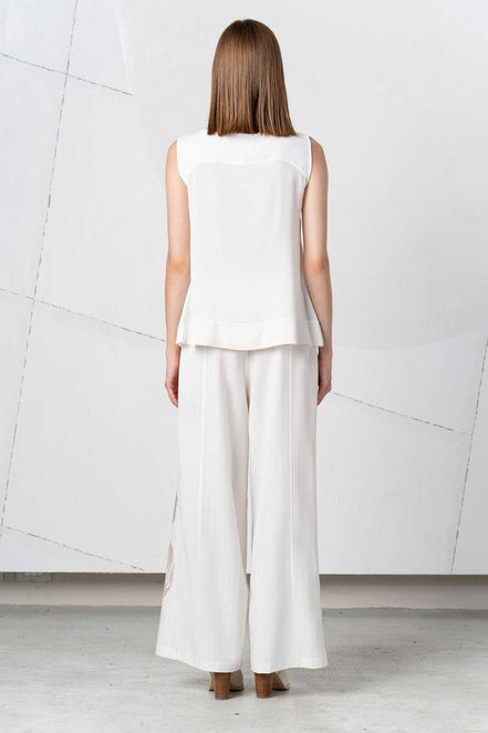 Top in tessuto bianco