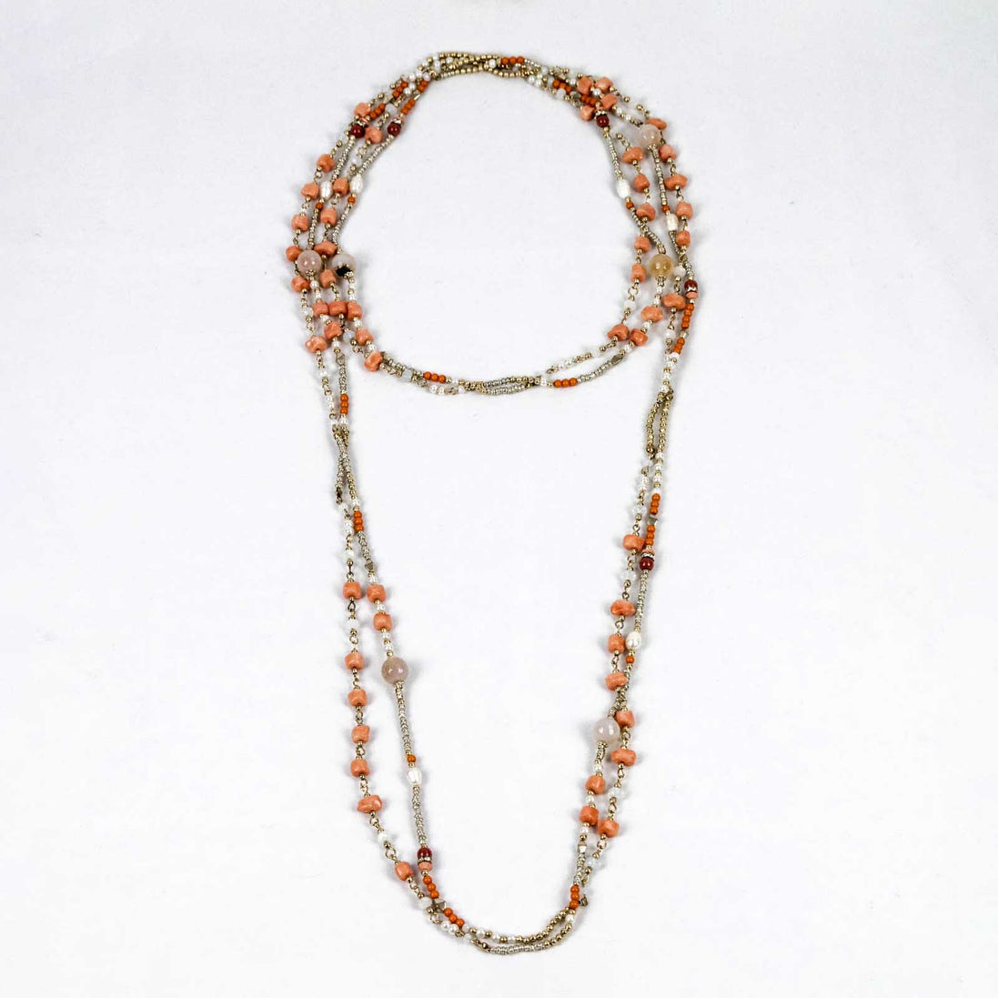 Collana lunga color corallo