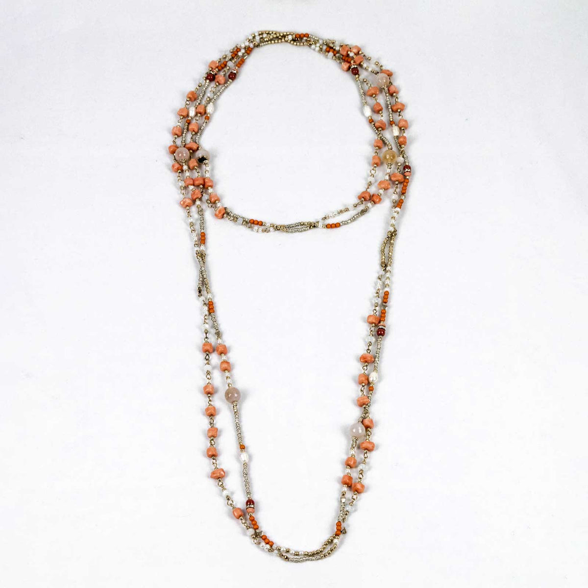 Collana lunga color corallo