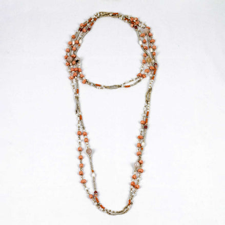 Collana lunga color corallo