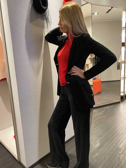 Giacca Blazer nero in velluto