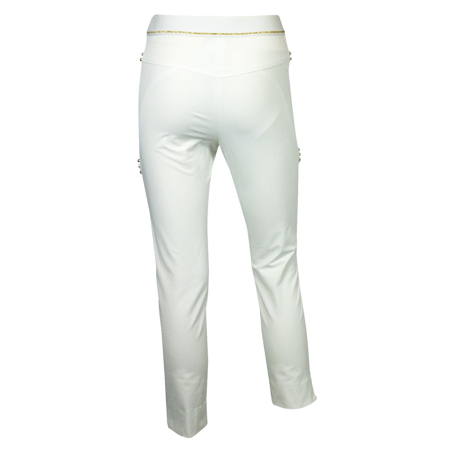Pantaloni bianco con filo d’oro