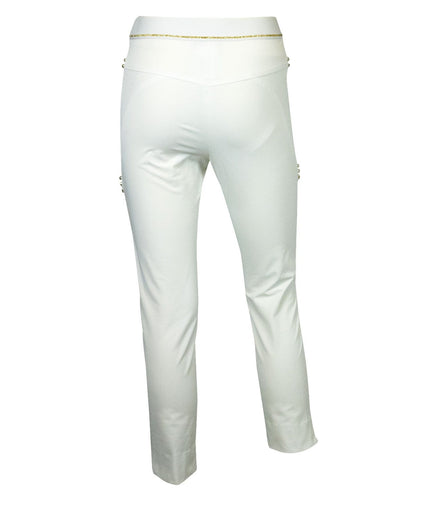 Pantaloni bianco con filo d’oro
