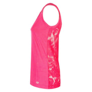 Top corallo con pizzo e strass